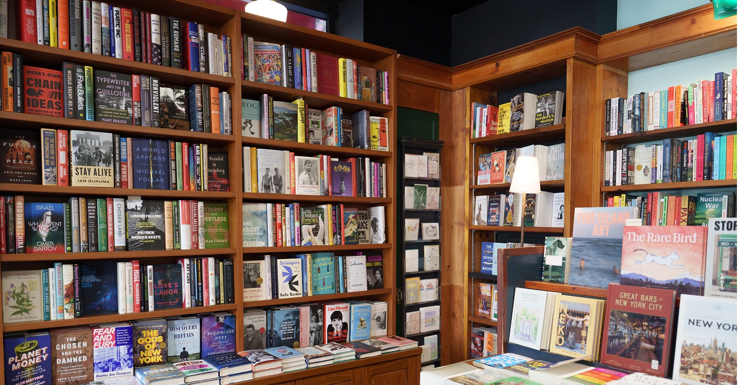 Bookshalves with books